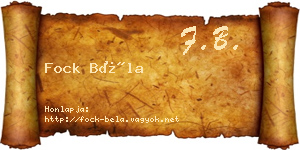 Fock Béla névjegykártya